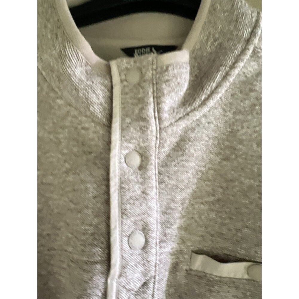 Eddie Bauer Men's 2XL Pullover Sweater Beige Warm Fleece Quarter Snap Pockets - Picture 12 of 16